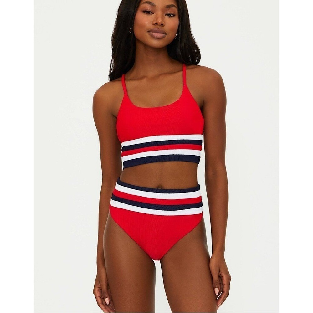 Beach Riot Mae bikini Top - American Colorblock MEDIUM